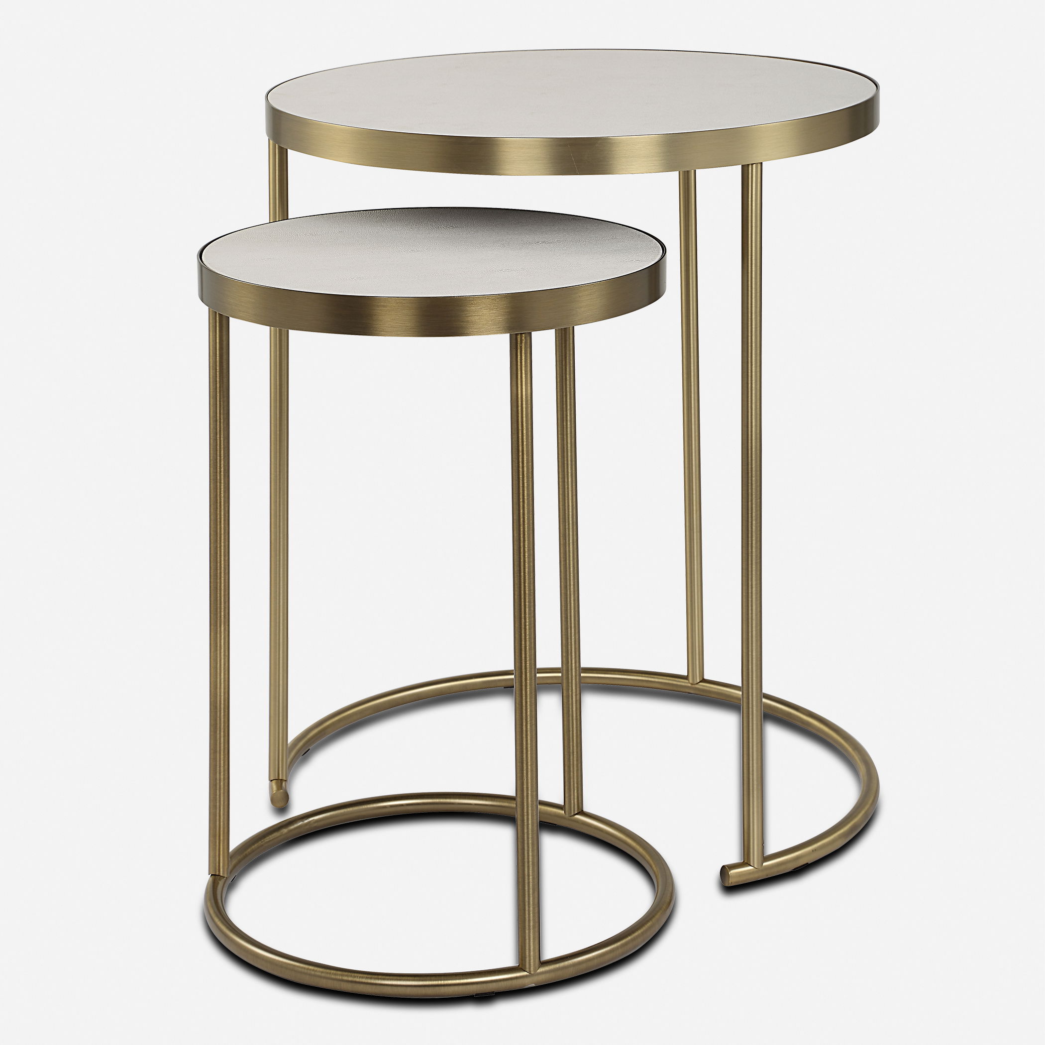 Aragon White Nesting Tables Set/2 large image 