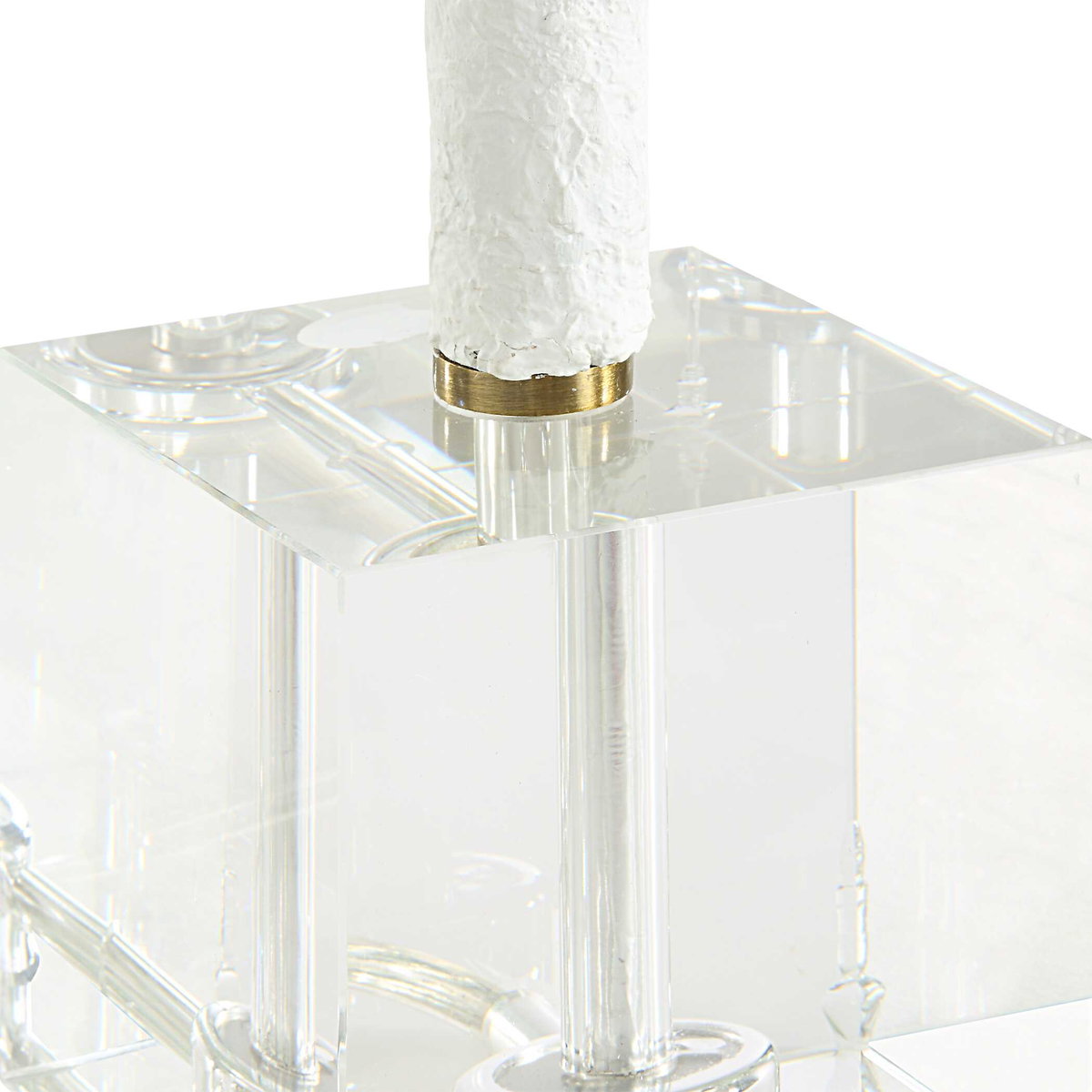 Helena Slender White Table Lamp, by Uttermost, 14" width x 36" height x 14" depth View 8