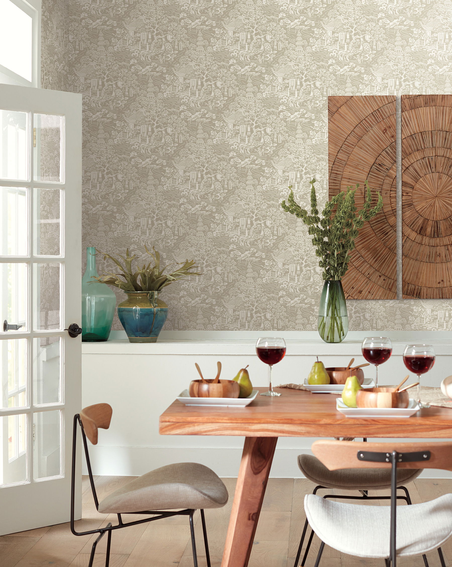 Chinoiserie Beige Wallpaper large image 