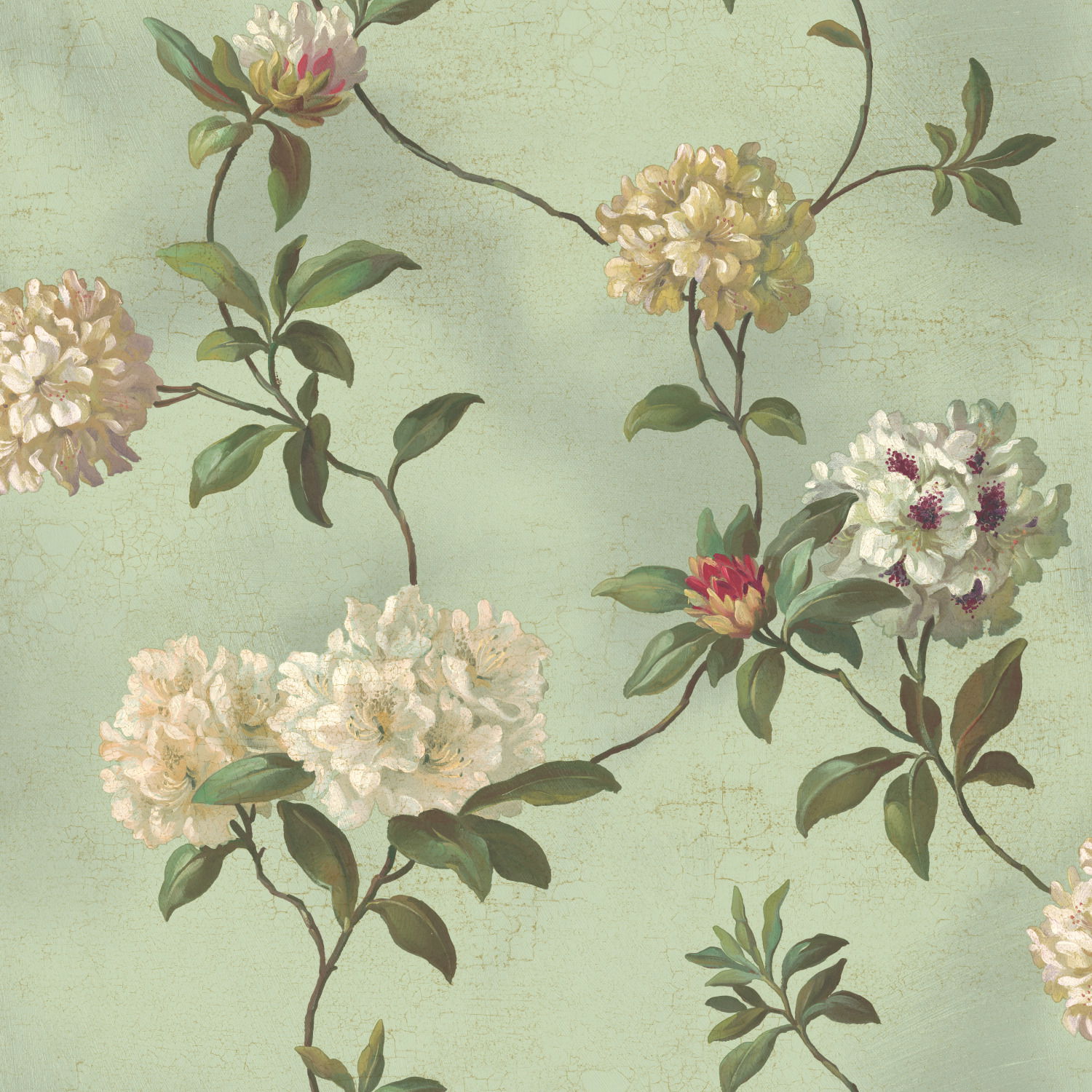 Rhododendron Script  Blue Wallpaper, by York Wall, 33' length x 1'8.5" width x 0.02" depth View 1