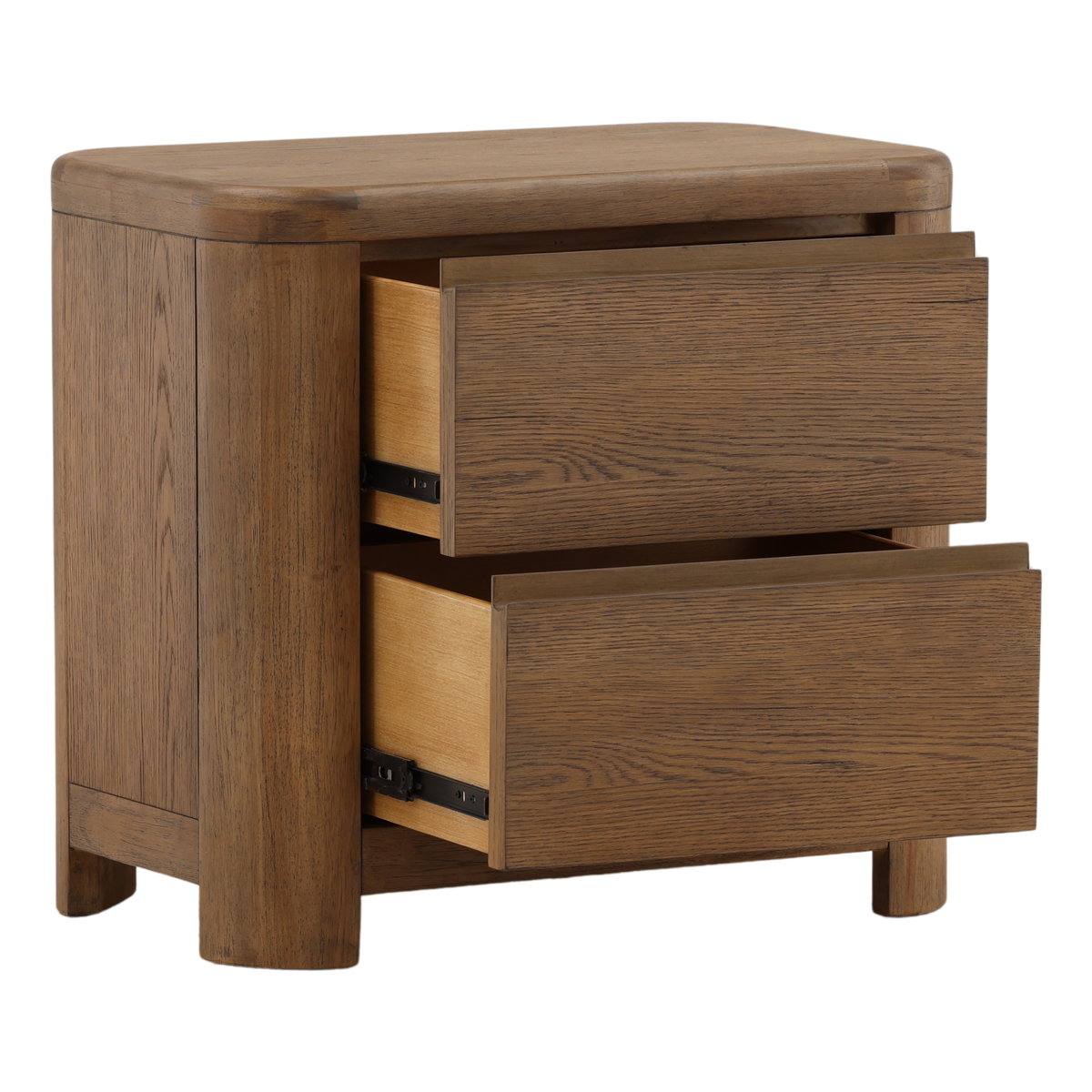 Chadwick Nightstand Brown, by Dovetail, 28" width x 25.6" height x 17.7" depth View 5
