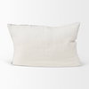 Jayne 14x26 Cream with Indigo Print Linen Lumbar Pillow Cover, Decorative Pillow by Mercana, 14" length x 26" width x 0.2" height thumbnail 5