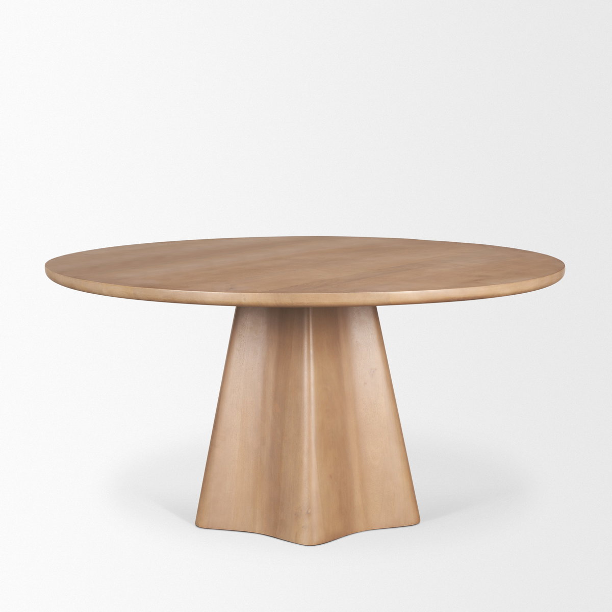 Jovani 60' Solid Light Brown Mango Wood Round Dining Table, by Mercana, 60" length x 60" width x 30" height View 5