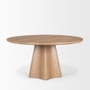 Jovani 60' Solid Light Brown Mango Wood Round Dining Table thumbnail 4
