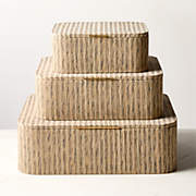 Online Designer Bathroom Axton Natural Storage Boxes Set of 3 + Reviews | CB2