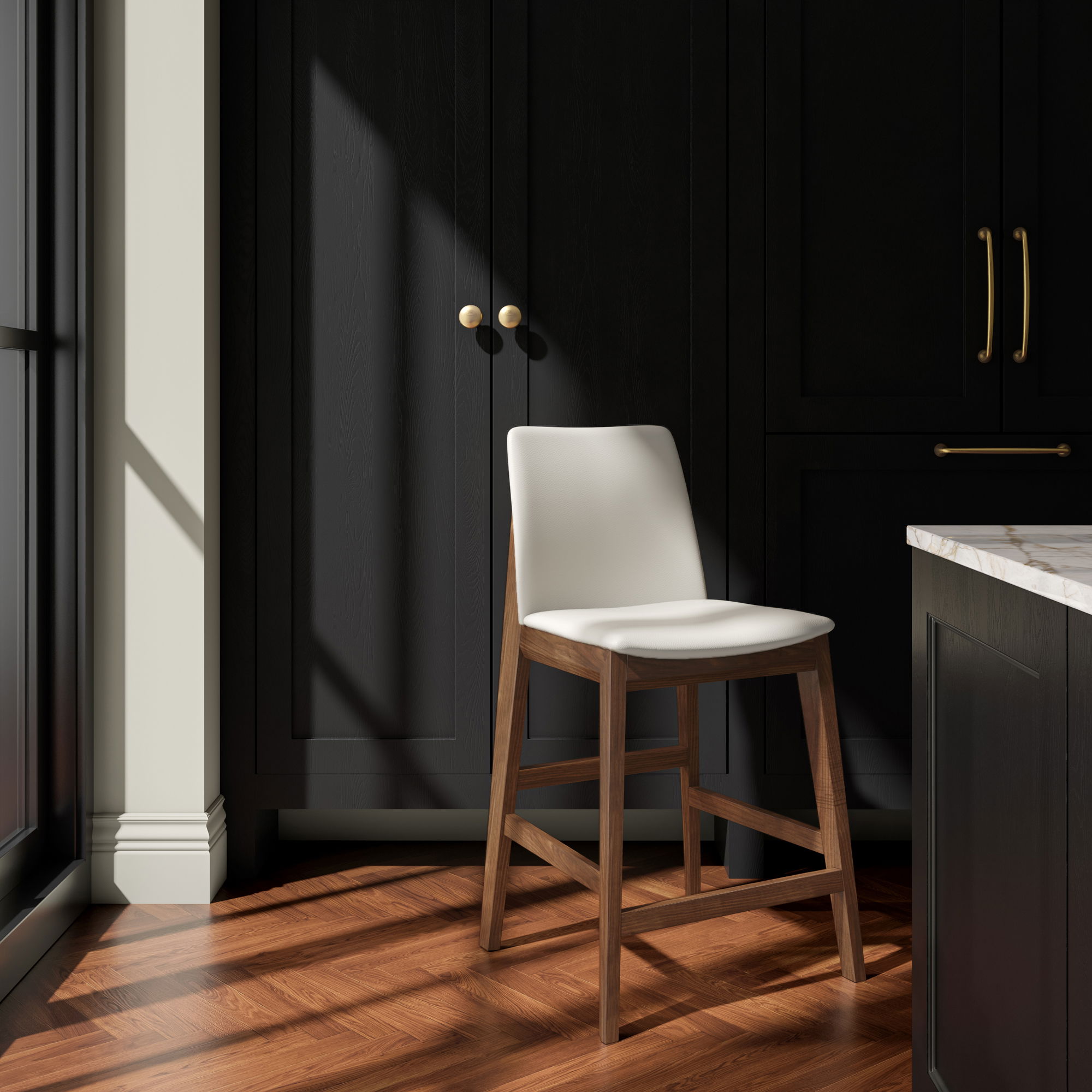 Deco Counter Stool White Pvc, Counter & Bar Stool by Moe's Home, 21.7" width x 38.9" height x 20.8" depth View 6