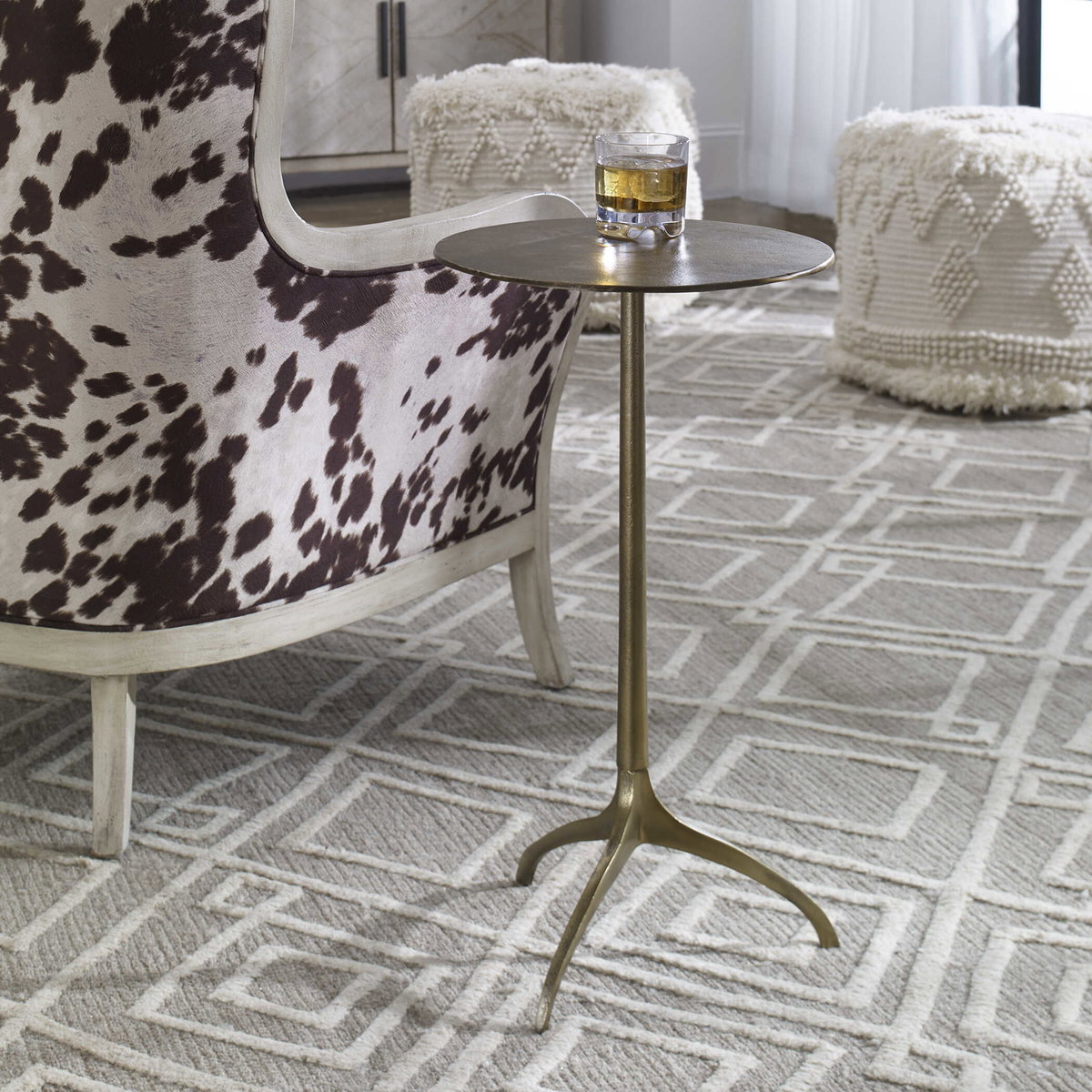 Beacon Gold Accent Table, Side & End Table by Uttermost, 14" width x 25" height x 14" depth View 4