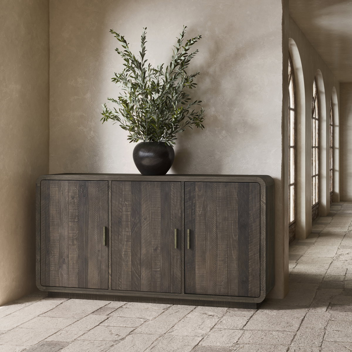 Monterey Sideboard Aged Brown, Cabinets & Sideboard by Moe's Home, 63" width x 33.5" height x 15.75" depth View 7