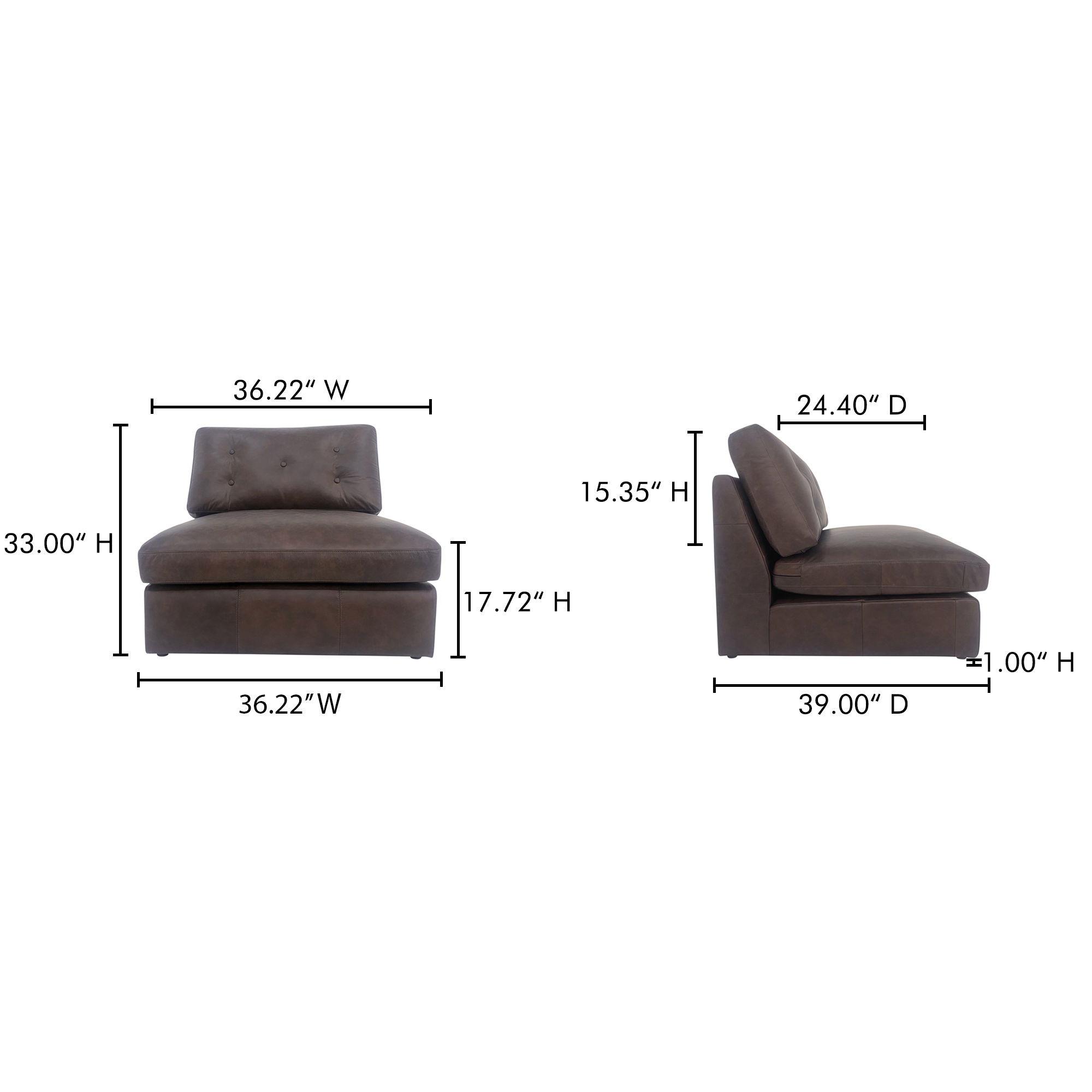 Thurlow Slipper Chair Espresso Brown Leather large image 