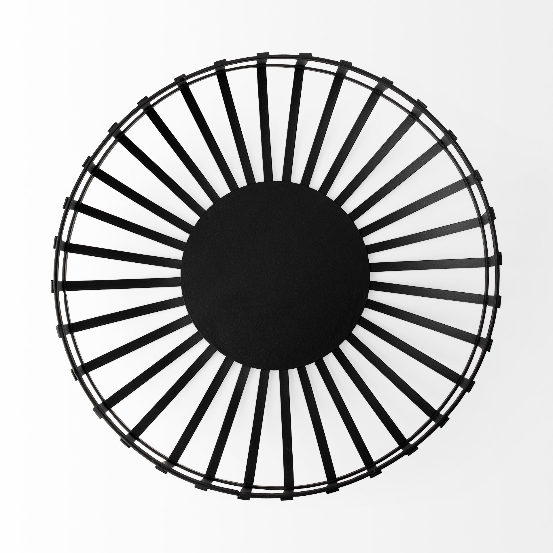 Emilio Set of 2 Black Metal Slated Bowls, Decorative Bowl by Mercana, 13.19" length x 13.19" width x 5.51" height View 7