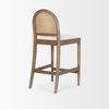 Elle Rounded Caneback Medium Brown Wood with Oatmeal Fabric Counter Stool thumbnail 7