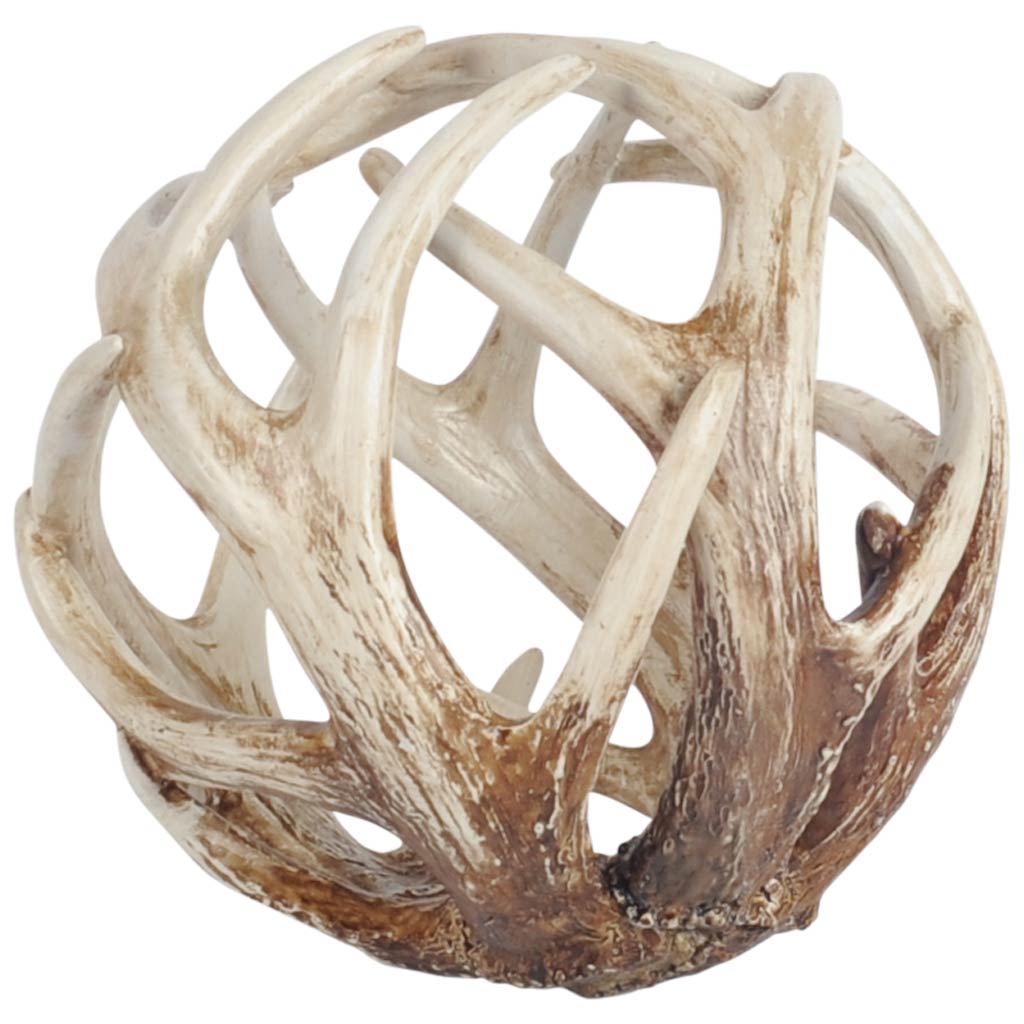 Ramus II (Large) 7L x 7W Brown Antler Shaped Decorative Orb Ball, Decorative Object by Mercana, 7" length x 7" width x 7" height View 1