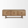 Grier 65' Light Brown Wood with Cane Media Console, by Mercana, 65" length x 18.75" width x 23" height thumbnail 5