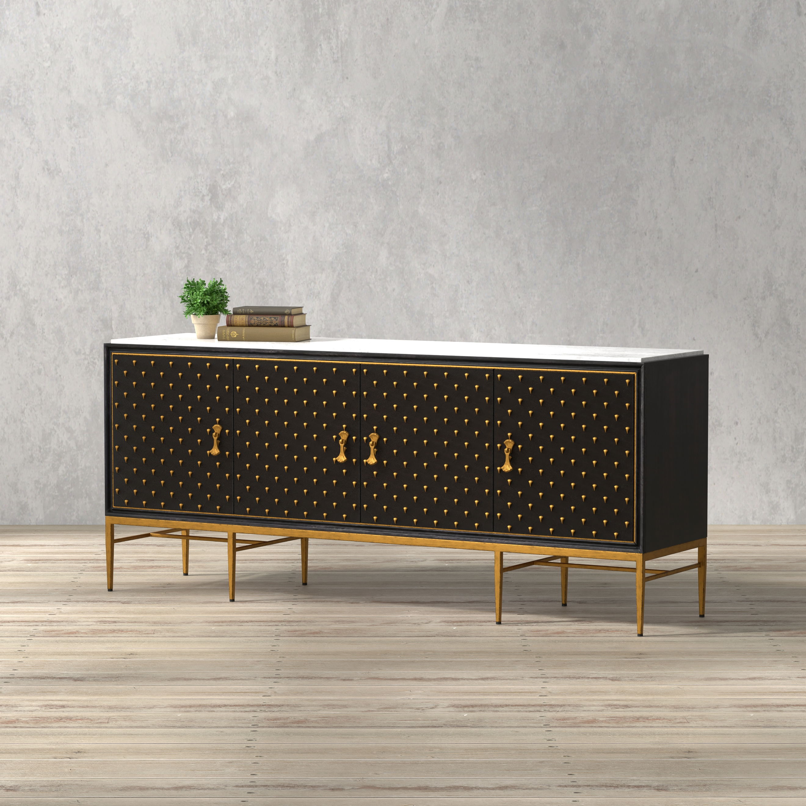 Palisade Shagreen Credenza, Black large image 