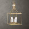 Montreal 4 Light Brass Lantern Pendant, by Uttermost, 13.87" width x 27.75" height x 13.87" depth thumbnail 2
