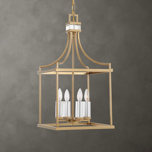 Montreal 4 Light Brass Lantern Pendant