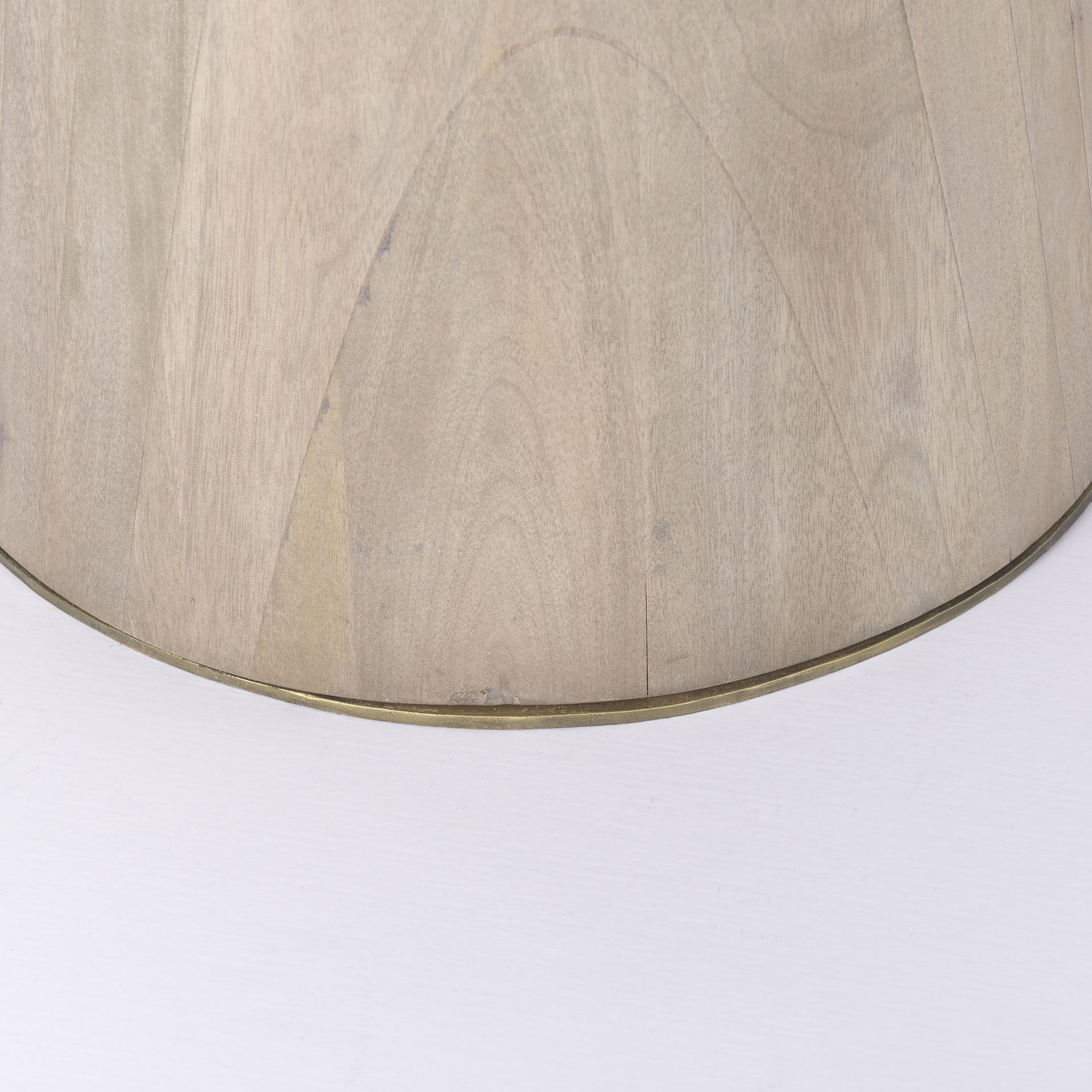 Maxwell 32' Round Light Wood Tabletop & Base with Gold Metal Accent Pedestal Bistro Table large image 