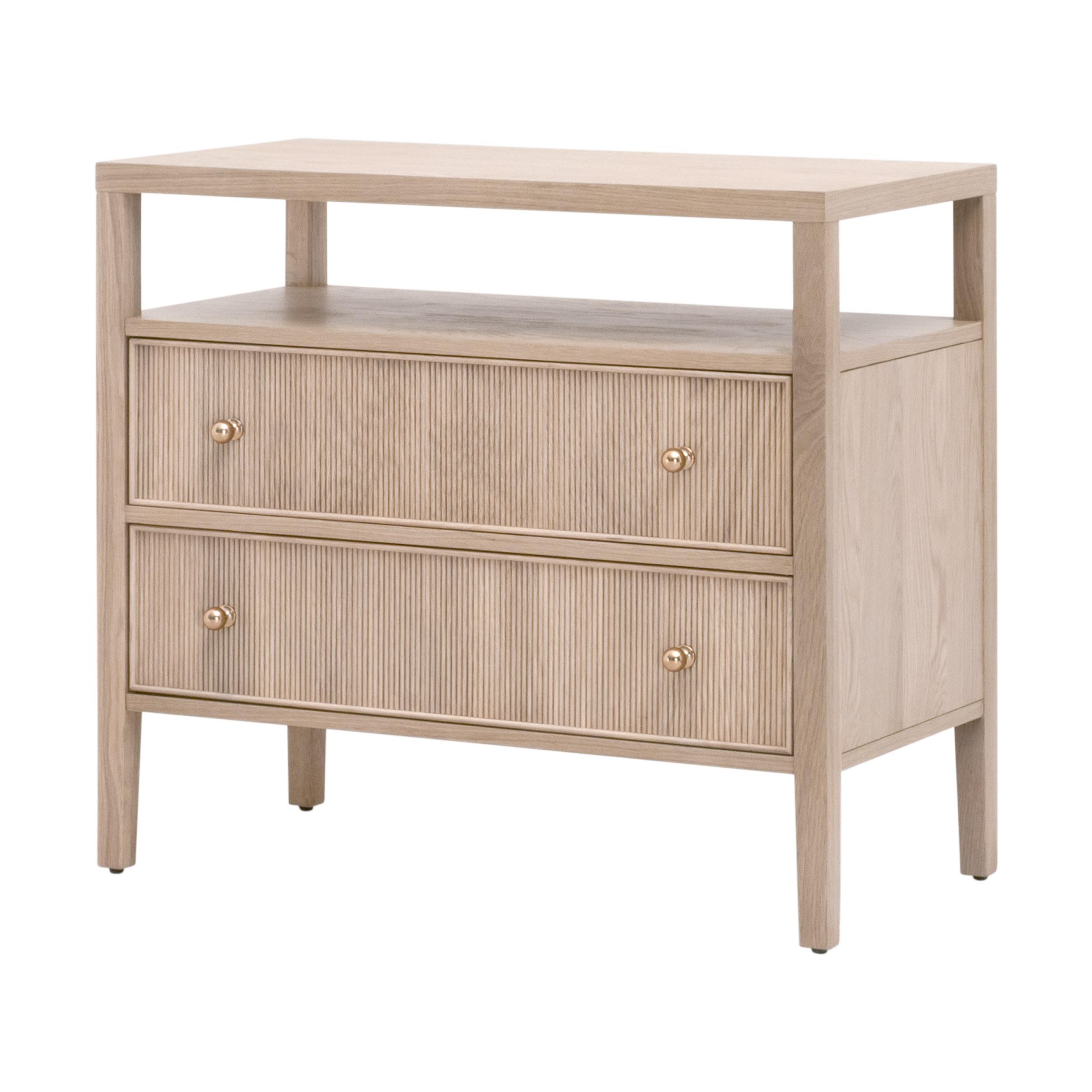 Highland Open Shelf 2-Drawer Nightstand, by Essentials for Living, 34" width x 30" height x 17" depth View 3