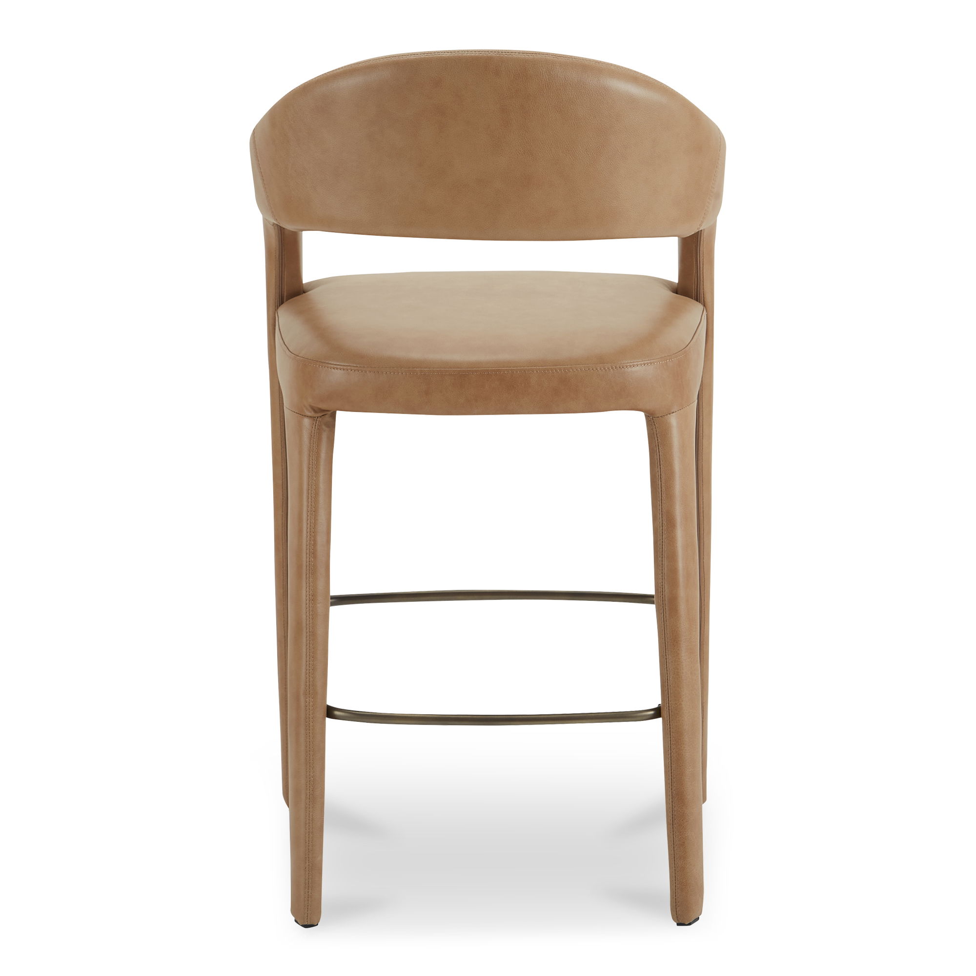 Martens Bar Stool Brown Leather, Counter & Bar Stool by Moe's Home, 23.6" width x 42.9" height x 23.3" depth View 4