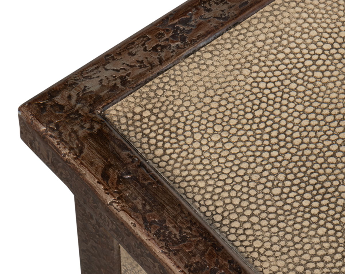 Roland Sideboard Shagreen Charcoal Grey, by Sarreid, 1'8" length x 3'4" width x 2'8" height View 8