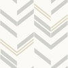 Chevron Stripe Grey Peel & Stick Wallpaper, by York Wall, 16'6" length x 1'8.5" width x 0.02" depth thumbnail