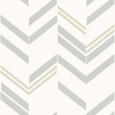 Chevron Stripe Grey Peel & Stick Wallpaper