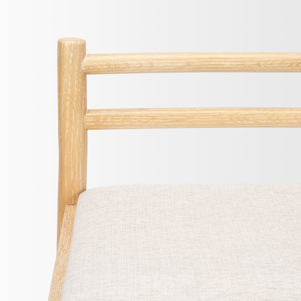 Sam Counter Stool with Light Brown Wood Frame and Beige Upholstered Seat, Counter & Bar Stool by Mercana, 19" length x 18.25" width x 33.75" height View 9