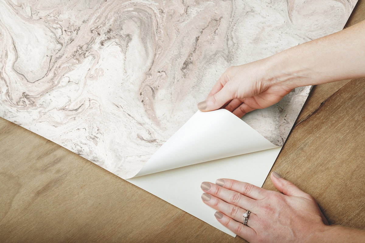 Oil & Marble Clay & Taupe Peel & Stick Wallpaper, by York Wall, 20' length x 2'3" width x 0.02" depth View 6