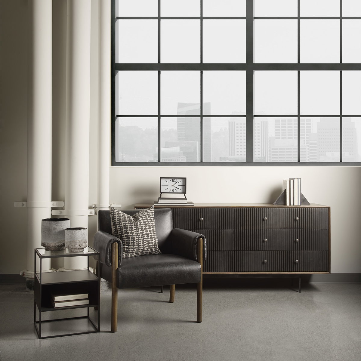 Grace 70Wx18.5Lx31.25H Two-Tone Brown Solid Wood 6 Drawer Sideboard, Sideboards & Buffet by Mercana, 70" length x 18.5" width x 31.25" height View 3