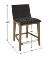 Klemens Chocolate Counter Stool, Counter & Bar Stool by Uttermost, 20" width x 38.5" height x 23" depth thumbnail 3