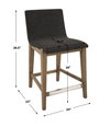 Klemens Chocolate Counter Stool, Counter & Bar Stool by Uttermost, 20" width x 38.5" height x 23" depth thumbnail 3