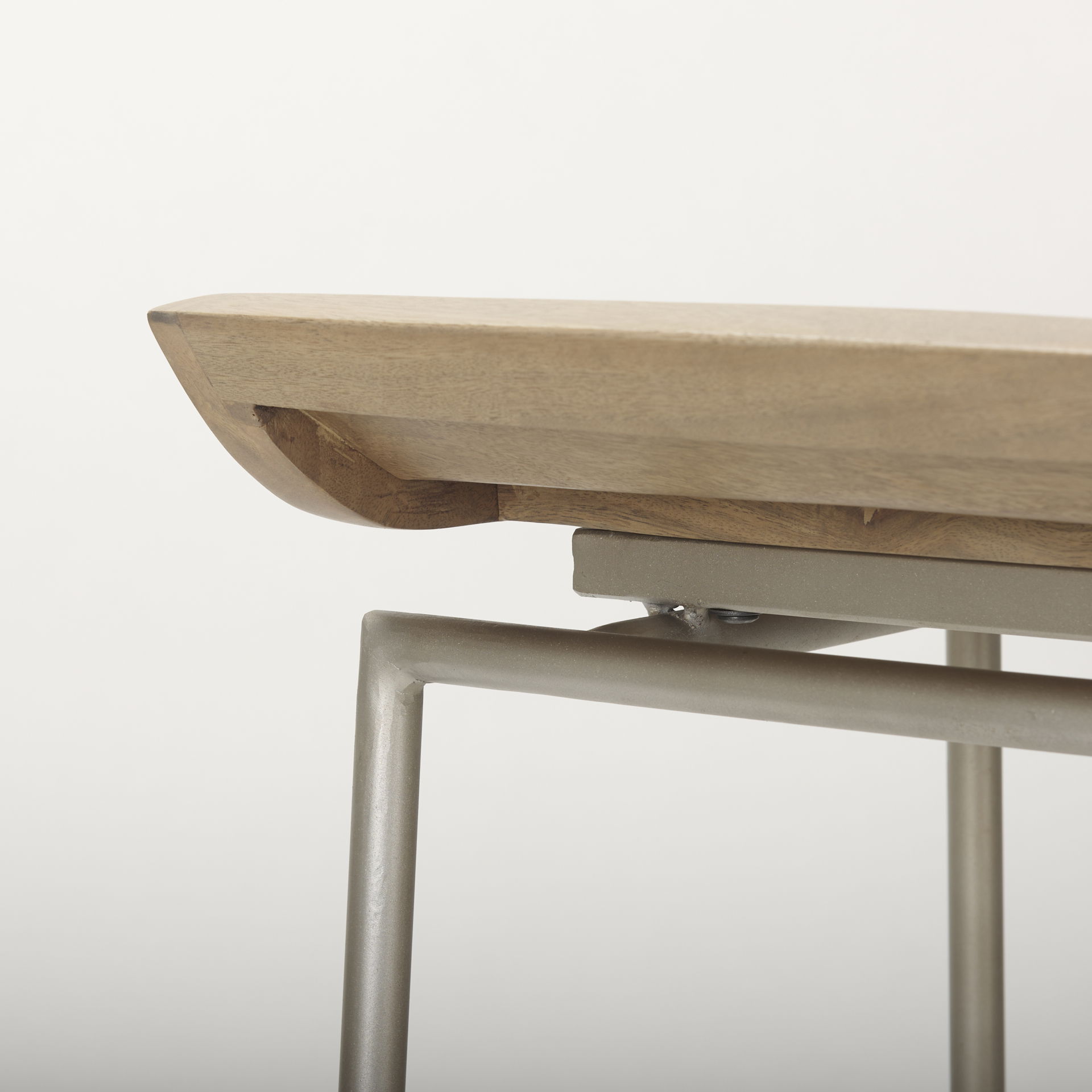 Givens 31.8'H Seat Height Brown Wood with Silver Metal Frame Barstool, Counter & Bar Stool by Mercana, 14" length x 15.8" width x 32" height View 9