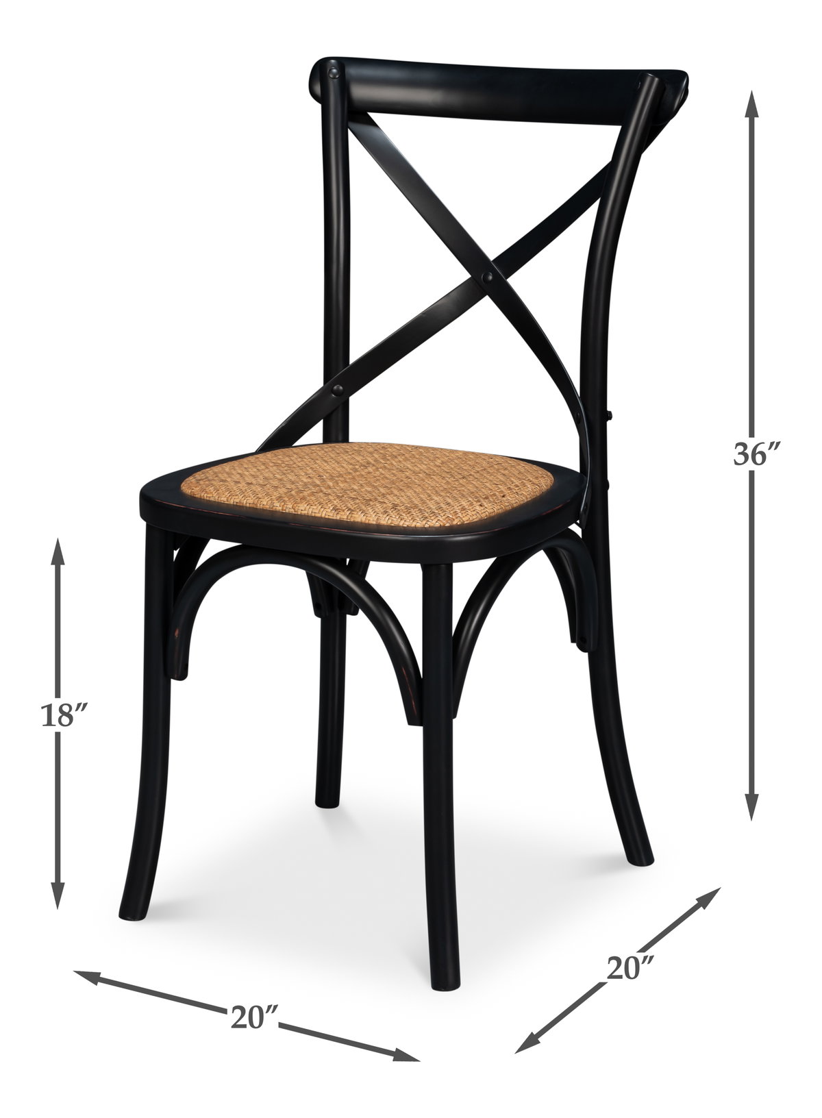 Tuileries Gardens Side Chair, by Sarreid, 1'8" length x 1'8" width x 3' height View 15