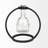 Monica I Short Black Metal Glass Bottle Vase, by Mercana, 8.66" length x 5.31" width x 8.27" height thumbnail 5