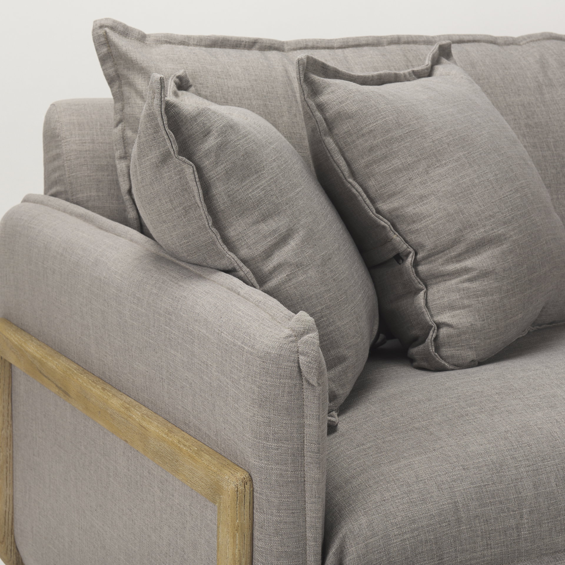 Roy I 84' Flint Gray Upholstered Three Seater Sofa, Sofas & Sectional by Mercana, 83.86" length x 40.94" width x 32.87" height View 10