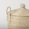 Olivia 15.7L x 15.7W x 17.3H Set of 3 Beige Seagrass Basket with Lid and Handles, Bins & Basket by Mercana, 18.5" length x 13.39" width x 14.57" height thumbnail 5