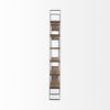 Taunton 80L x 10.5W x 90H Medium Brown Wood with Antique Nickel Metal Frame 6 Tier Shelving Unit thumbnail 5
