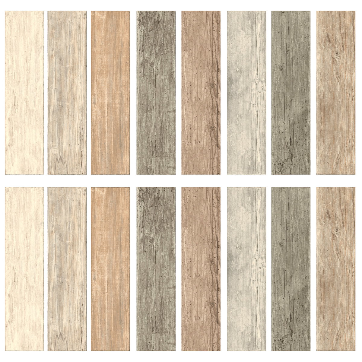 Distressed Barn Wood Plank Giant Wall Decals, by York Wall, 3' length x 1'5.25" width x 0.02" depth