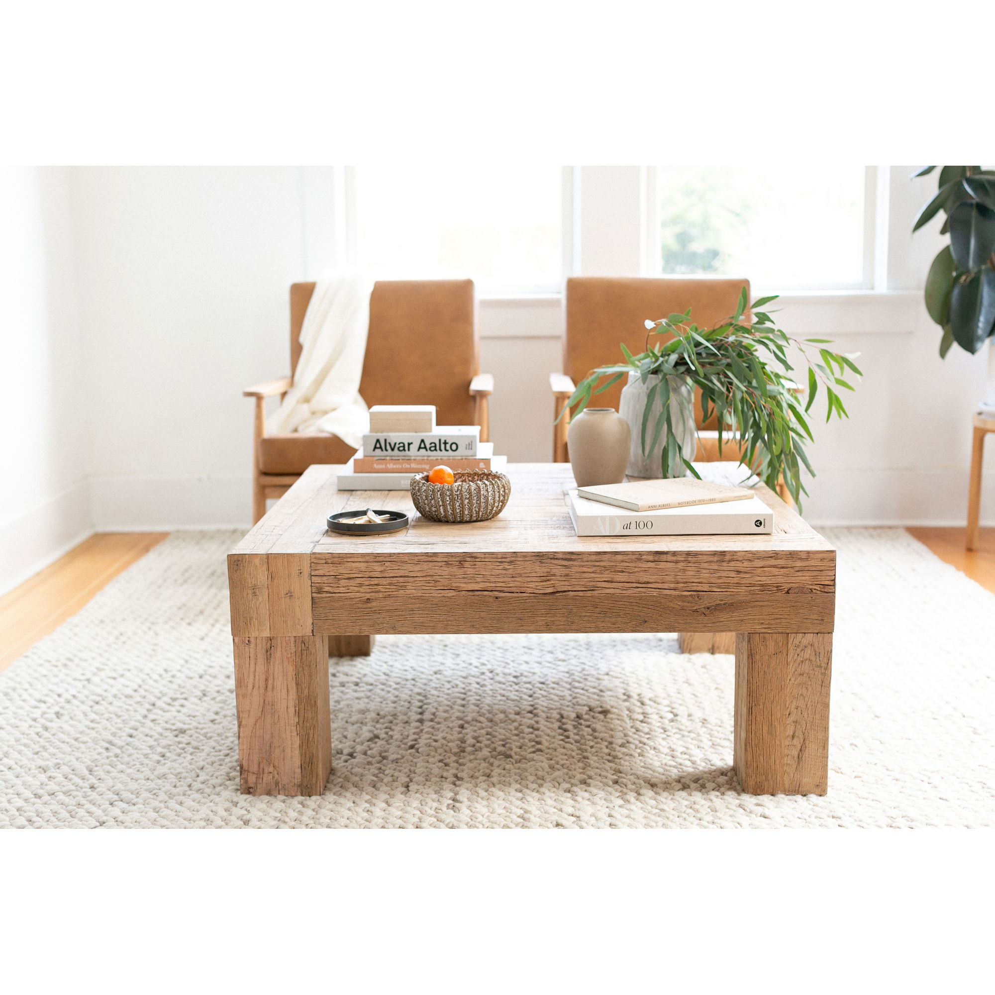 Evander Coffee Table Natural, by Moe's Home, 39.5" width x 16.5" height x 39.5" depth View 8