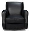 Taft Leather Swivel Chair, Onyx Black thumbnail 1
