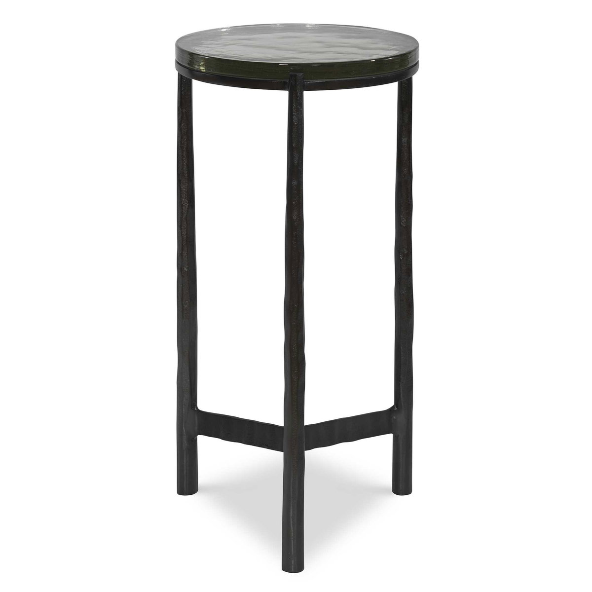 Eternity Iron & Glass Accent Table, Side & End Table by Uttermost, 12" width x 22.5" height x 12" depth View 5