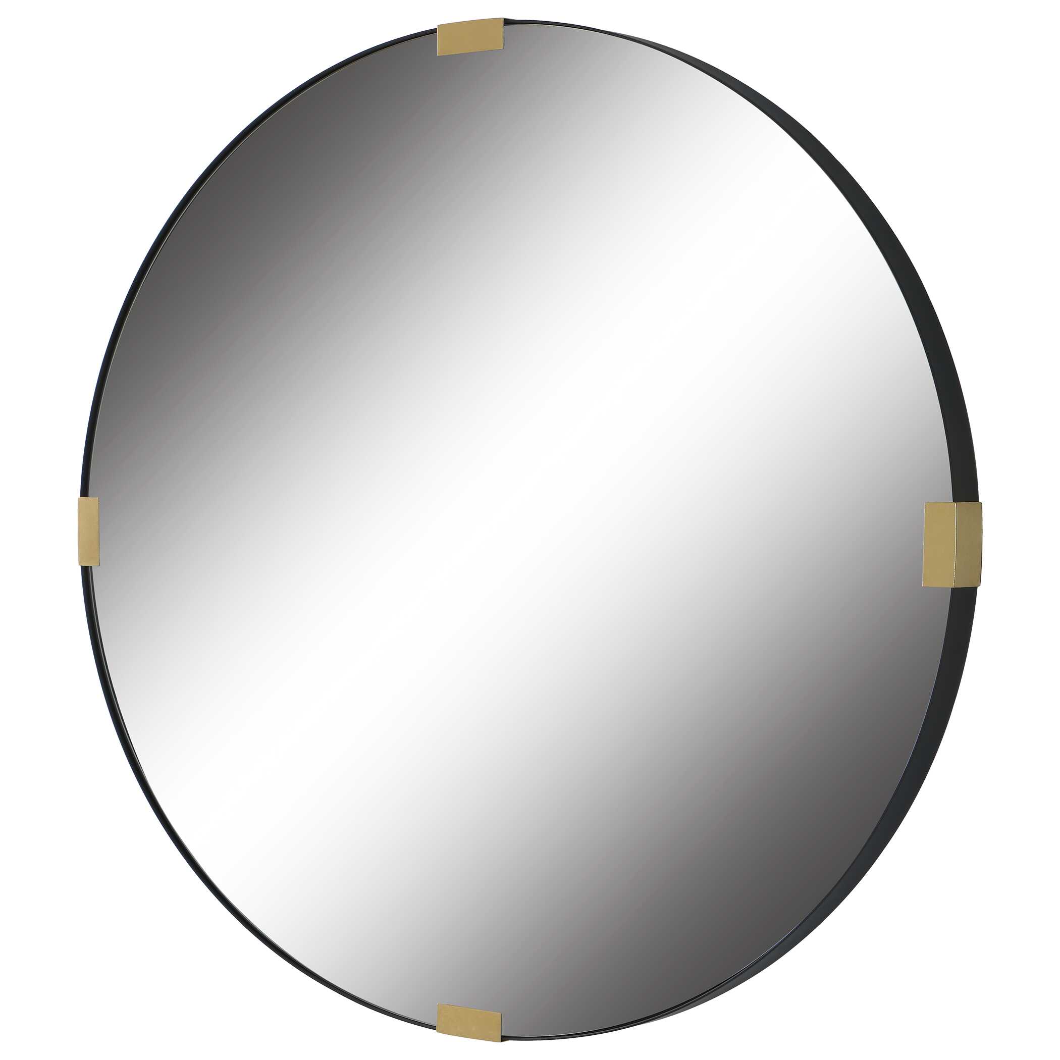 Clip Modern Round Mirror, by Uttermost, 42.25" width x 42.25" height x 1.62" depth View 5