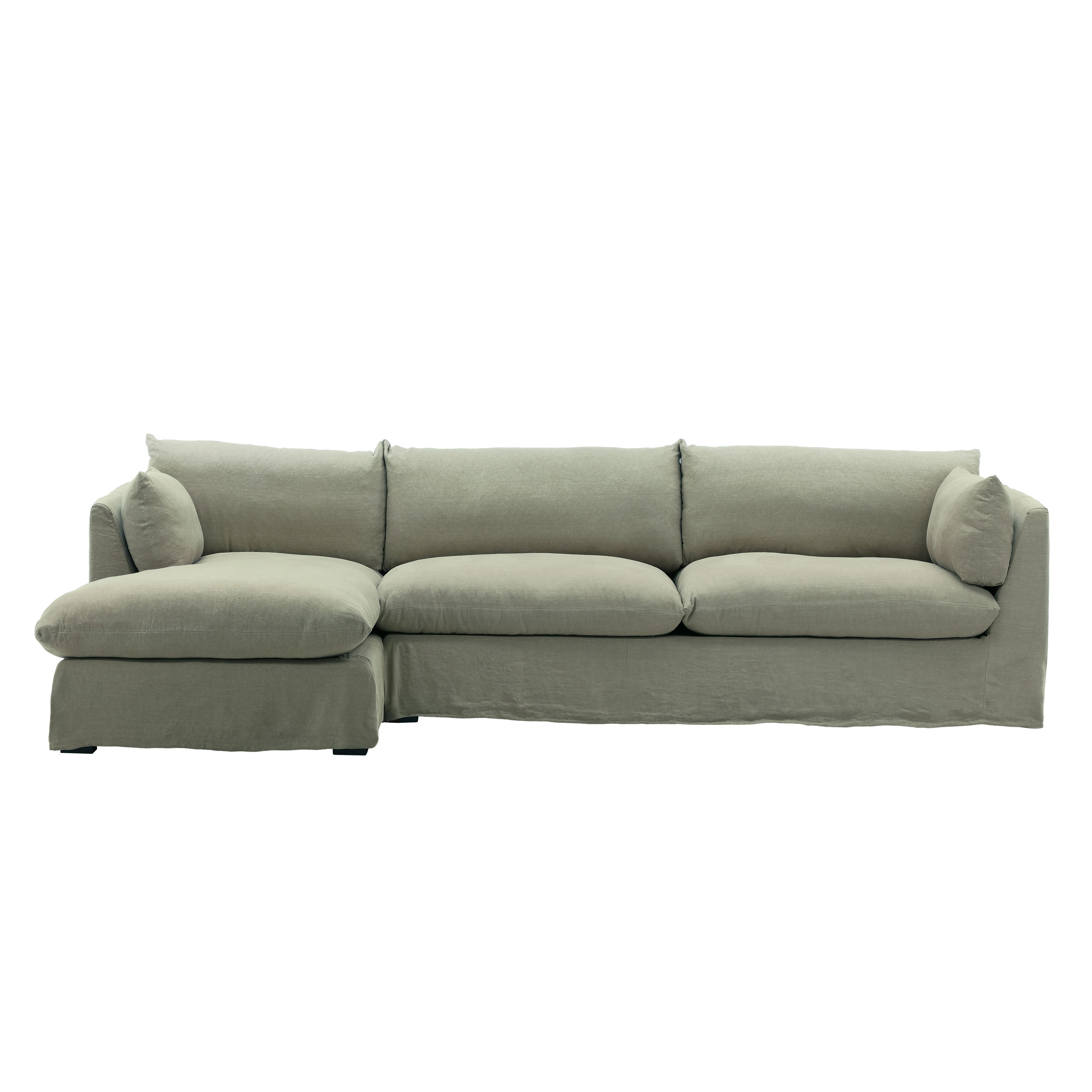 Otis 2 Piece Chaise Sectional Slipcover LAF Forest, Sofas & Sectional by Dovetail, 123" width x 28.3" height x 63" depth