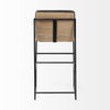 Stamford 40' Total Height Black Leather Seat with Wood Back, Metal Frame Bar Stool thumbnail 5