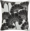 Japanese Floral Accent Pillow, Decorative Pillow by Surya, 18" length x 18" width thumbnail