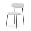 Casey Curved Back Dining Side Chair | Gray Fabric with Black Metal, Dining Chair by Mercana, 21.26" length x 20.08" width x 31.25" height thumbnail 1