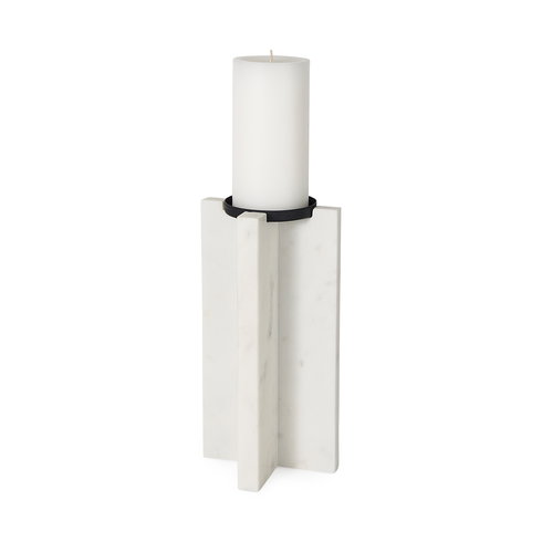 Sophia 5.5"L x 3.5"W x 10.5"H Marble Candle Holder Large