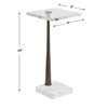 Pelton Marble Glass Drink Table, Side & End Table by Uttermost, 11" width x 24" height x 11" depth thumbnail 3
