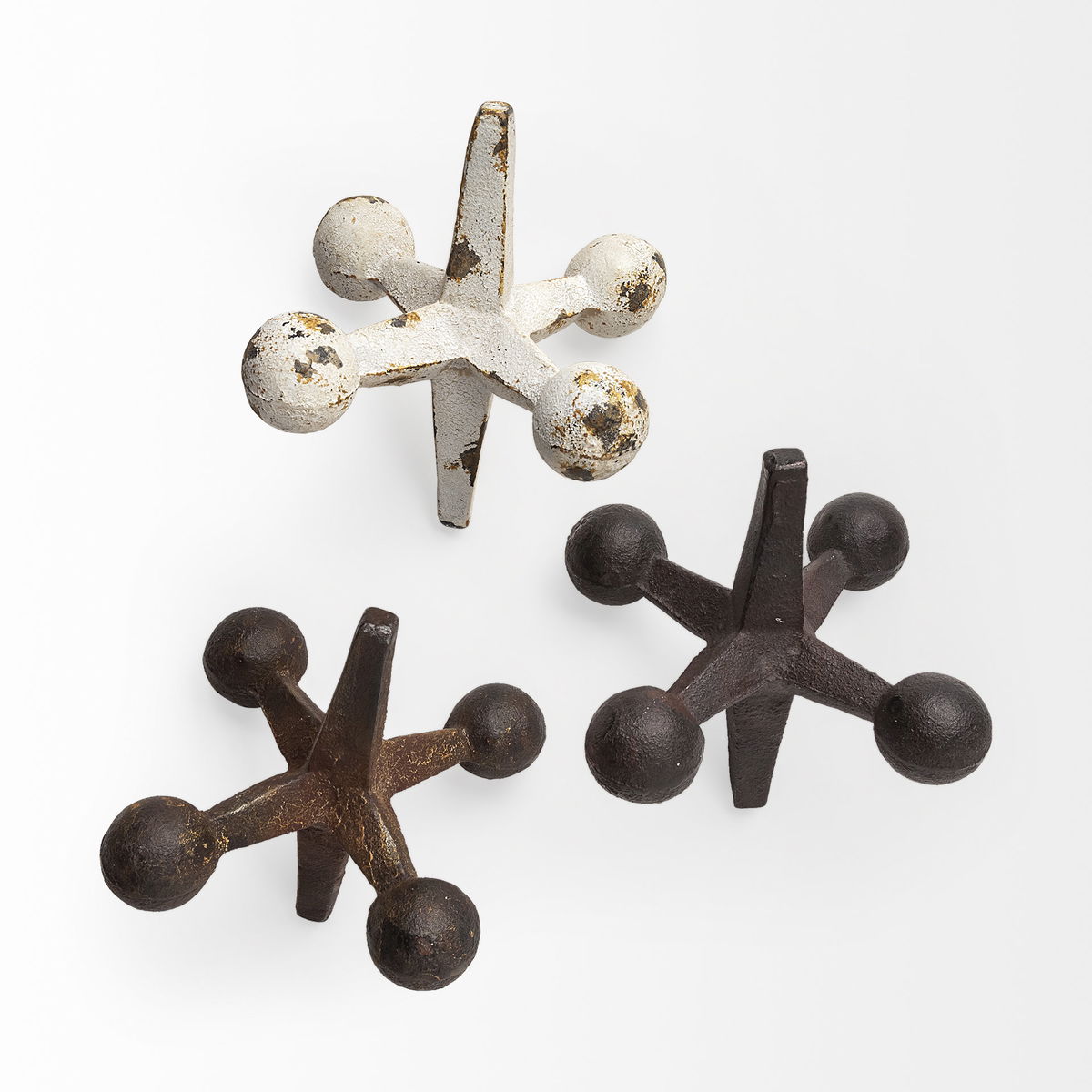 Jax Set of 3 8L x 7W Cast Iron Metal Jacks, Decorative Object by Mercana, 8" length x 7" width x 7" height View 6