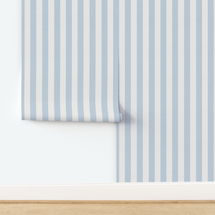 Online Designer Nursery Wallpaper in French Country Stripes In Light Blue